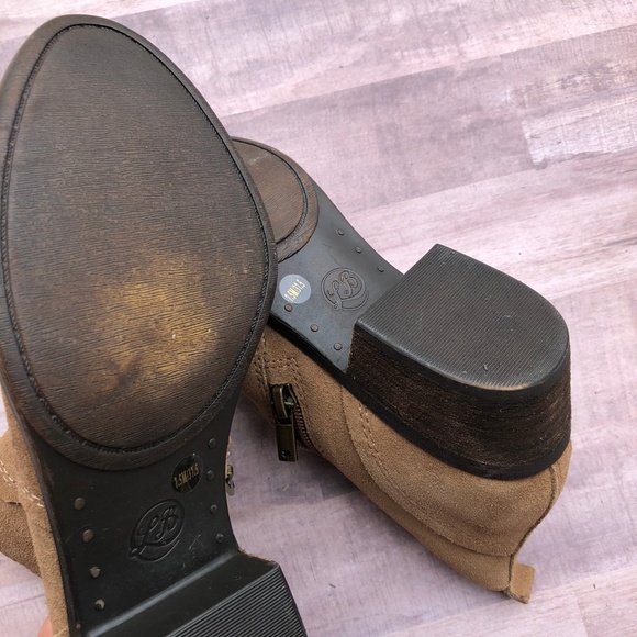 Lucky Brand Women Size 10 Ramses Brown Suede Leather Pointed  Lucky Brand Suede Brown Pointy Leather Booties
